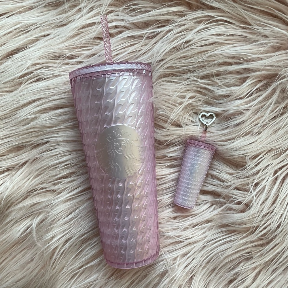 Starbucks Soft Pink Tumbler & Mini Keychain Cup Set